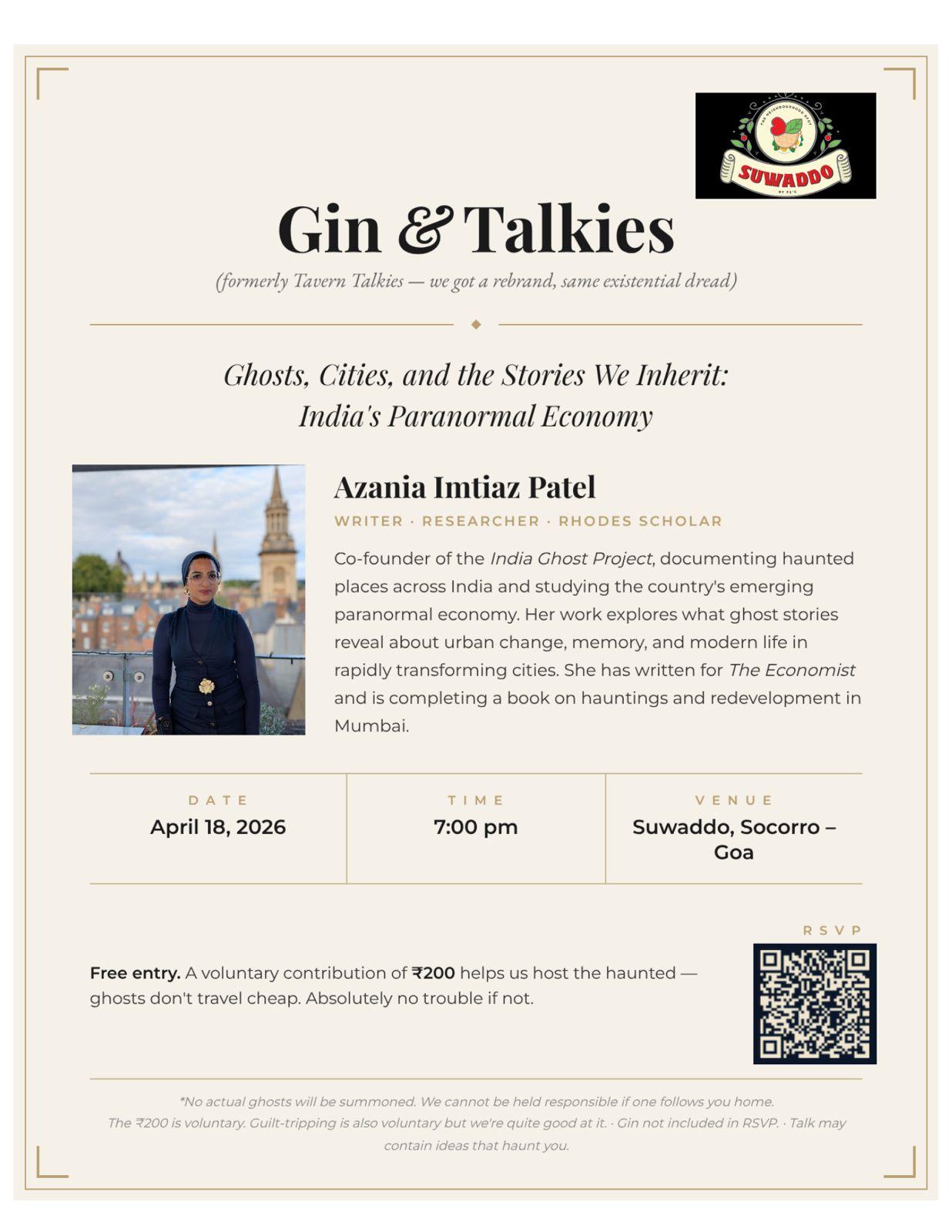 Ghosts, Cities, and the Stories We Inherit — Gin & Talkies, Goa